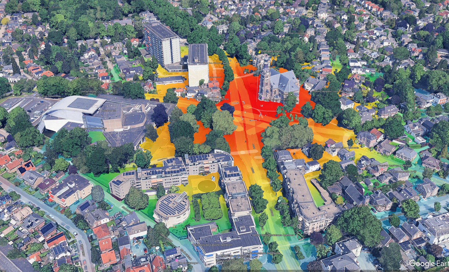 A second hunt heatmap in Google Earth