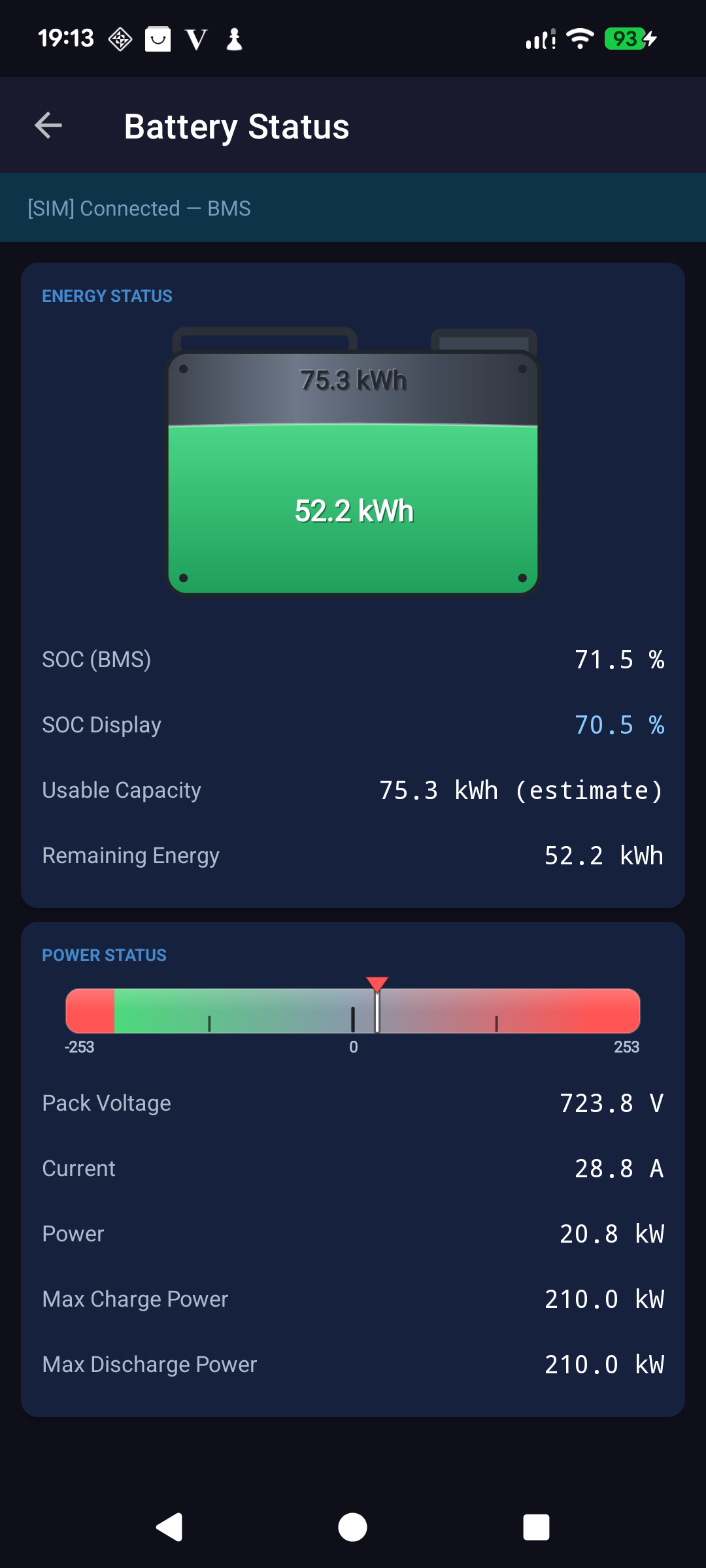 IONIQ 5 — battery status